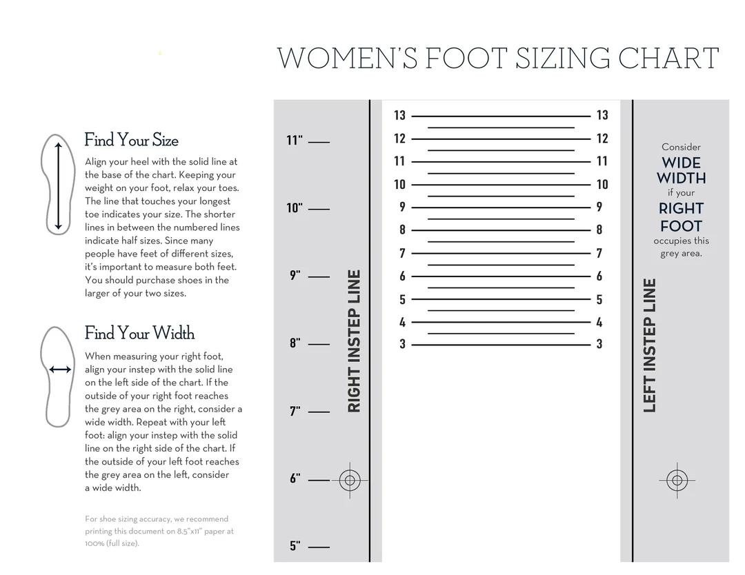 printable foot measuring chart