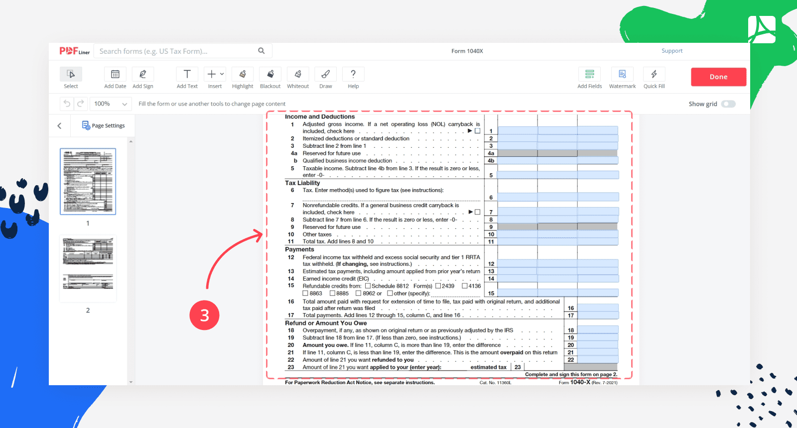 form 1040x printable