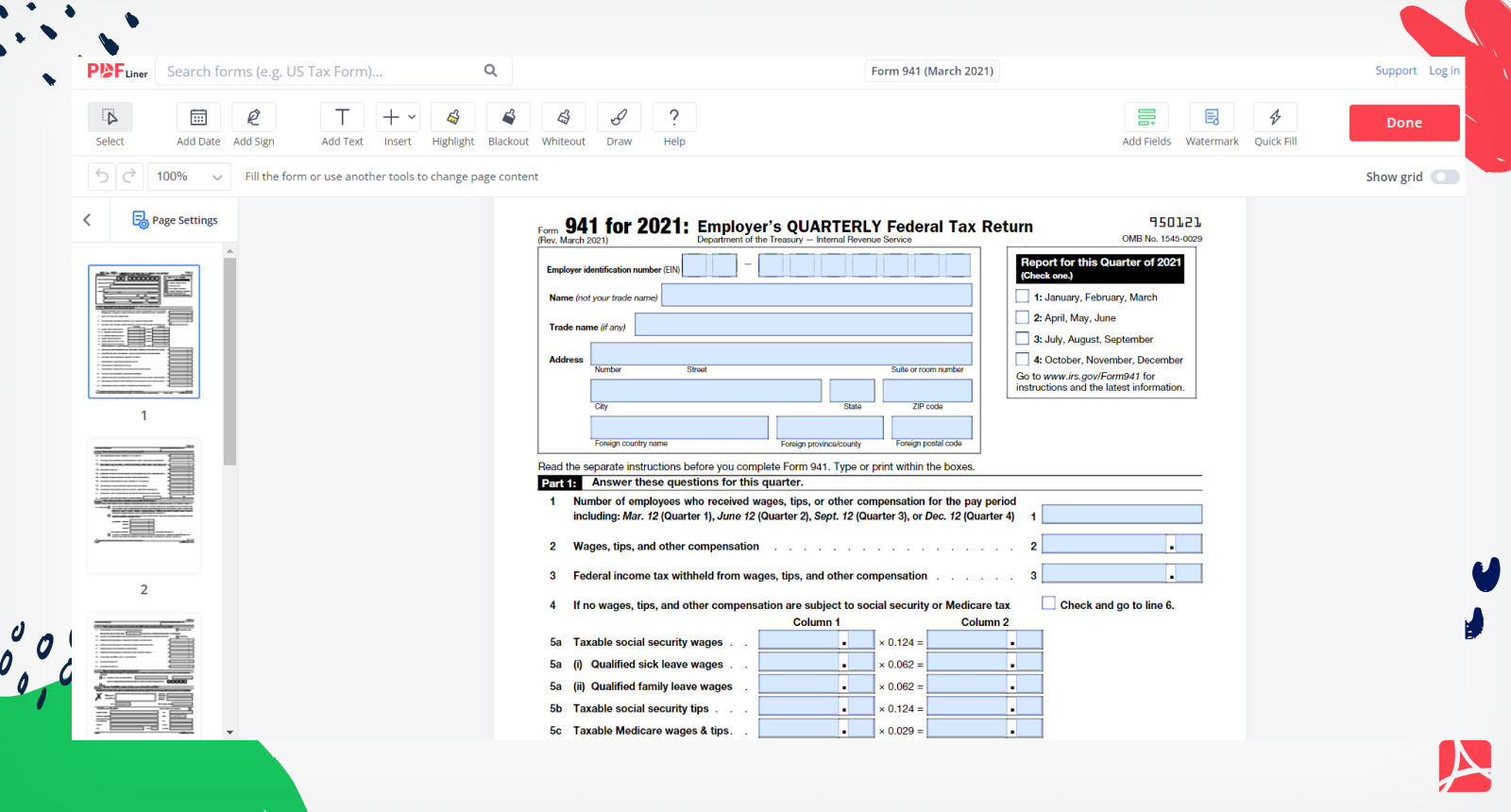printable 941 forms