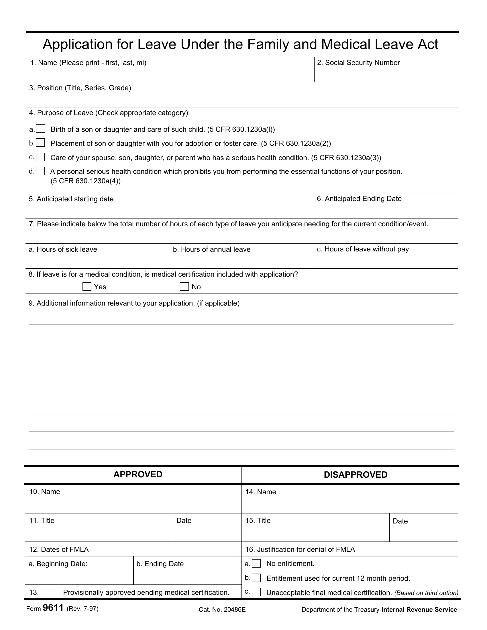 Form 9611 Fill Out Printable PDF Forms Online