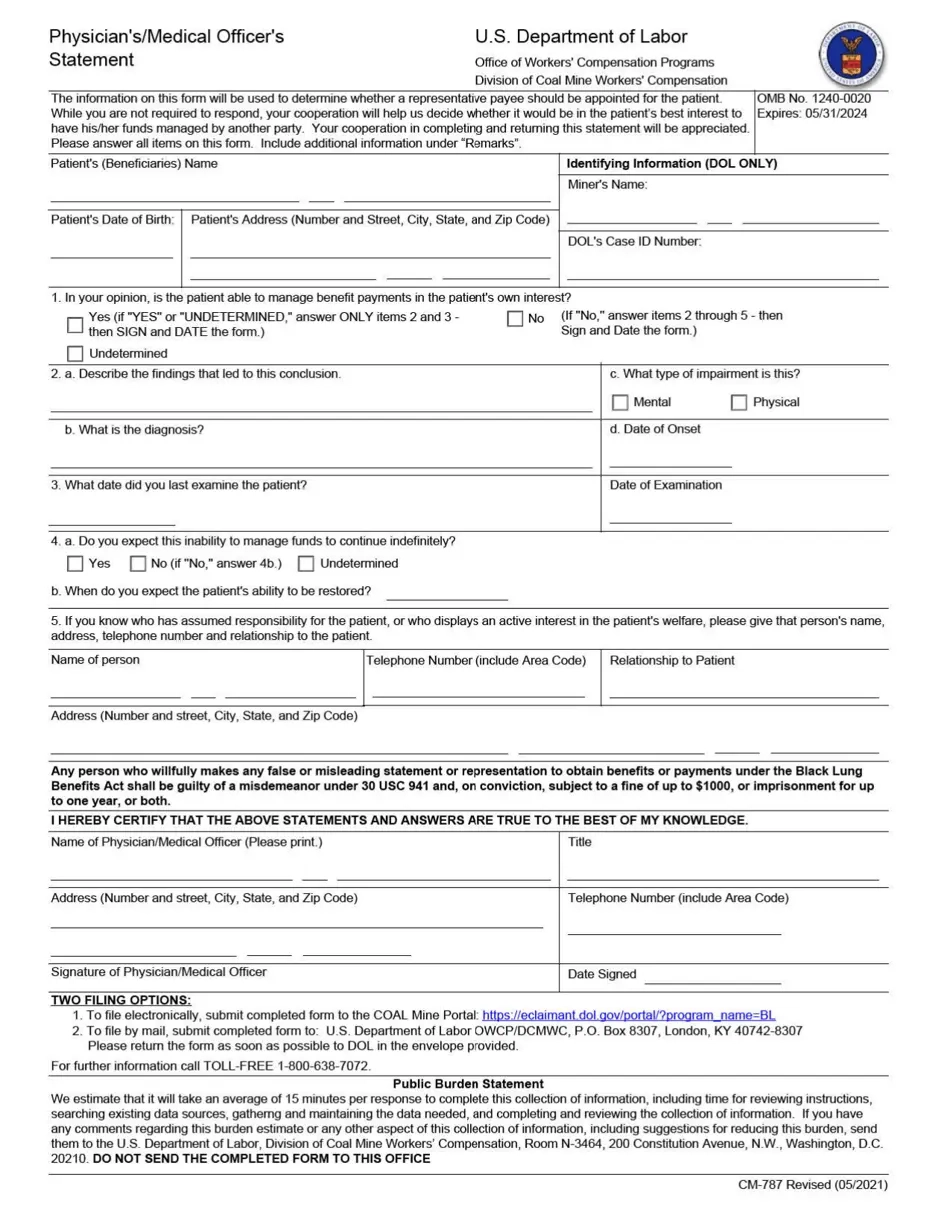 ssa 787 printable form