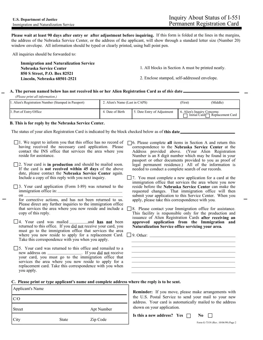 Form I 551 Fill Out Printable PDF Forms Online