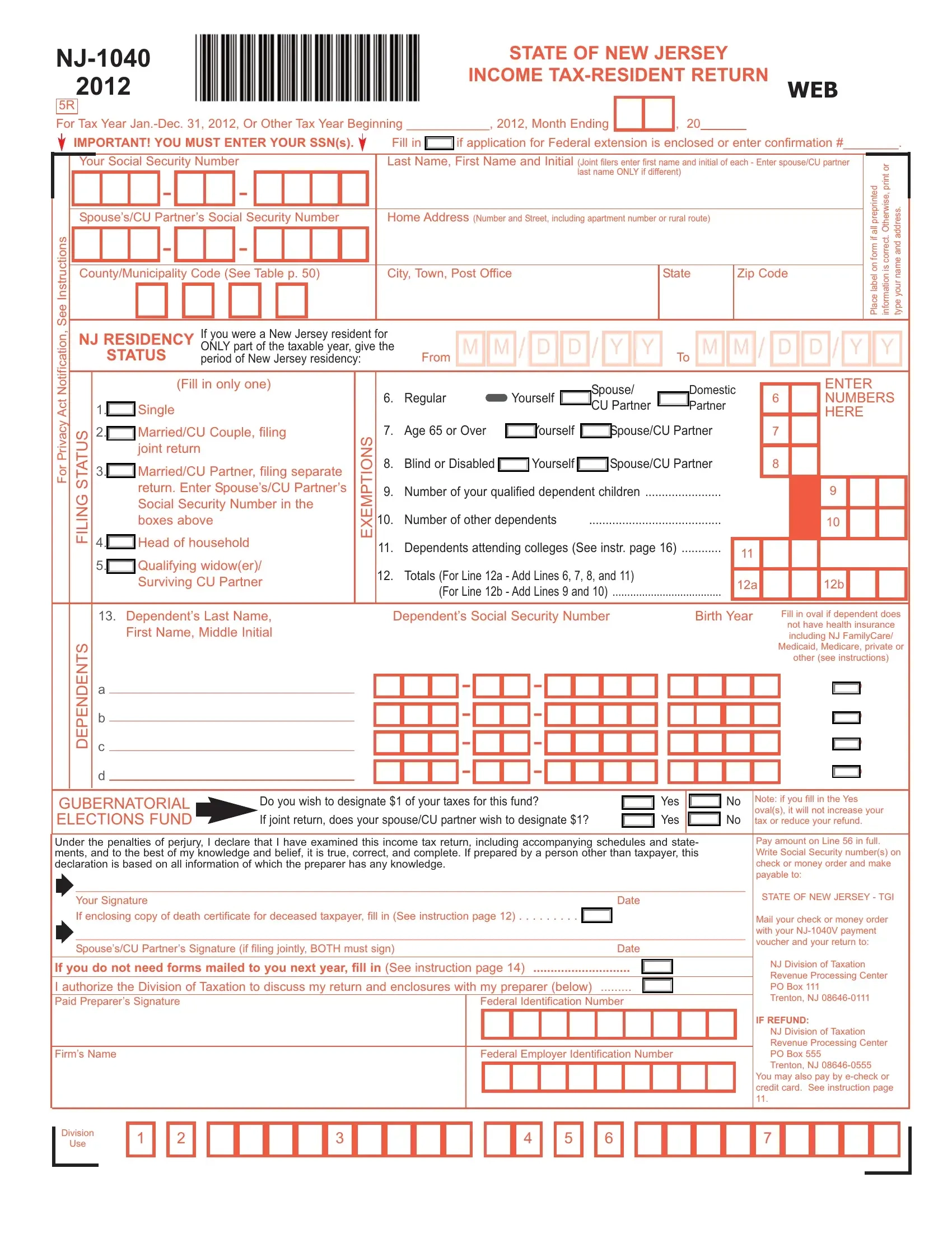 1040 easy form printable