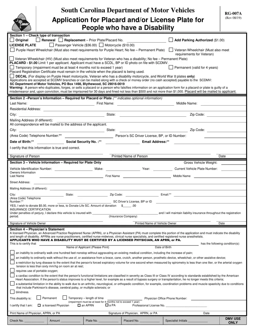 Form Rg 007A Fill Out Printable PDF Forms Online