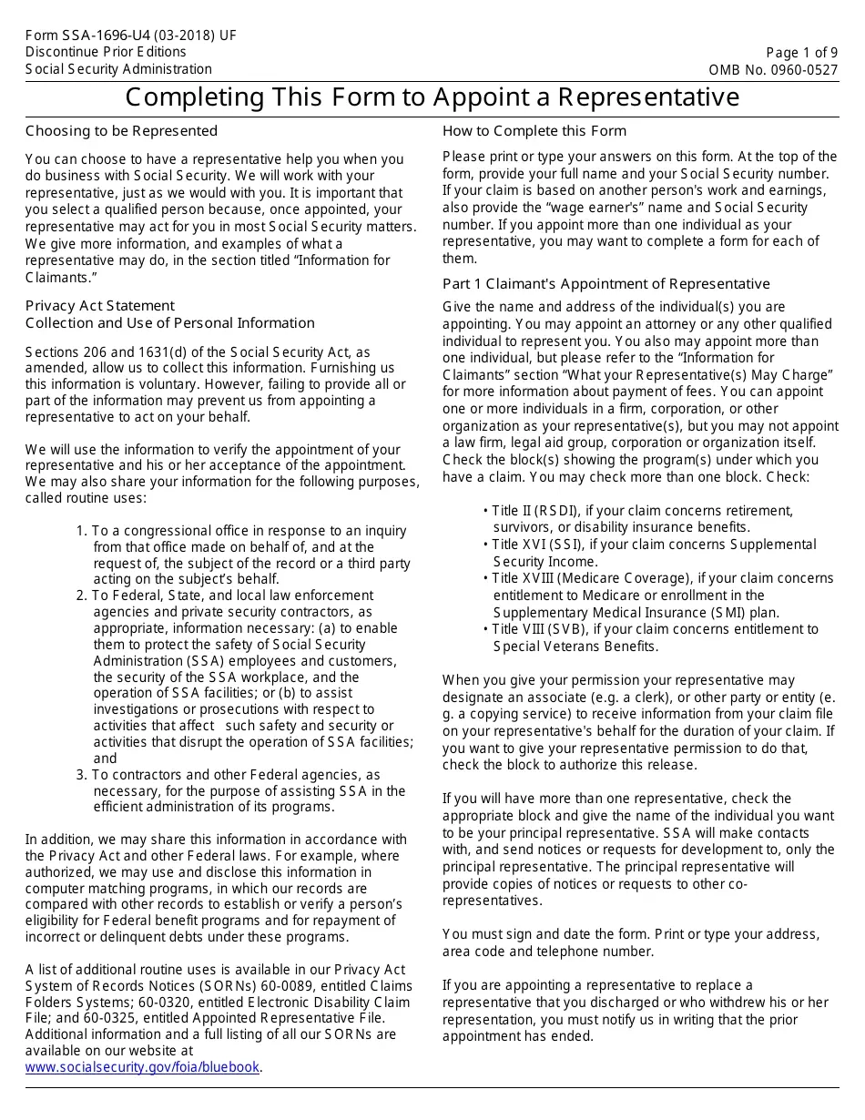 Form SSA 1696 U4 Fill Out Sign Online And Download Fillable PDF Templateroller