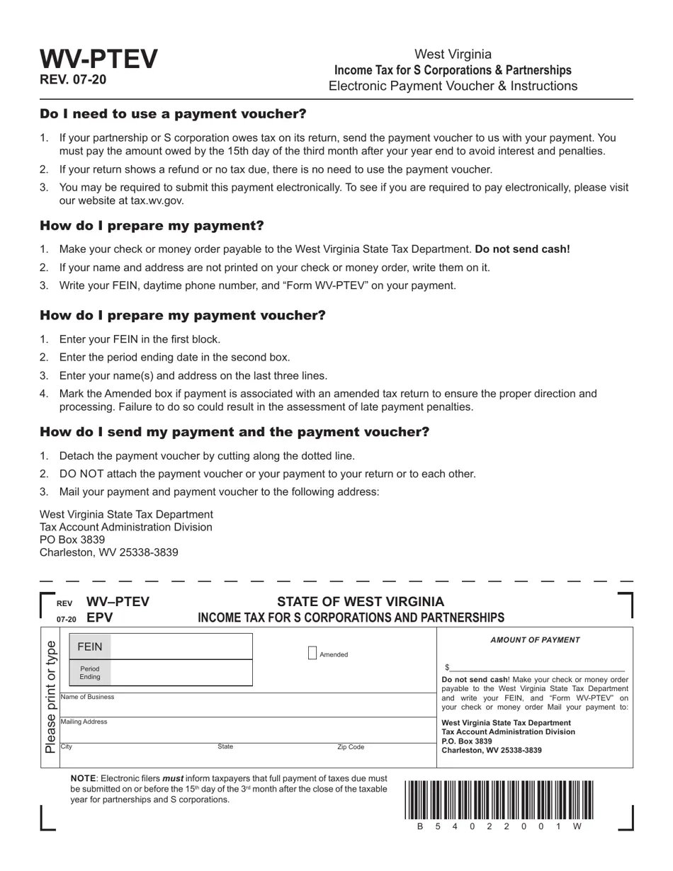 Form WV PTEV Fill Out Sign Online And Download Printable PDF West Virginia Templateroller