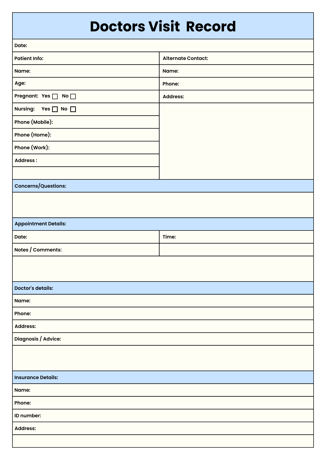 Forms Medical Doctors 10 Free PDF Printables Printablee