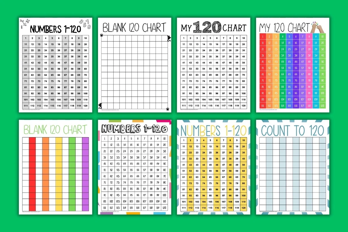 printable number chart 1 120