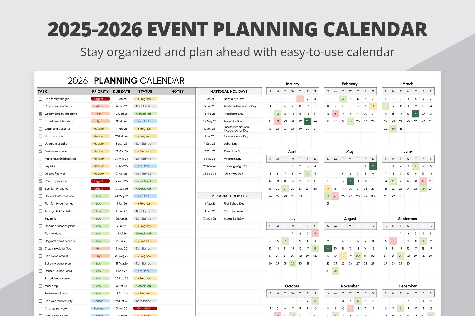 2025-2026 calendar google slides