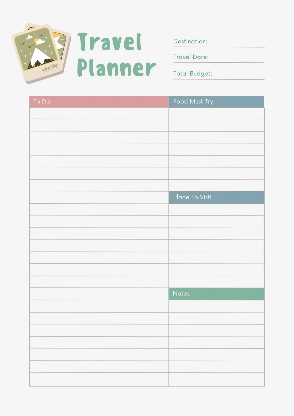 Free And Customizable Itinerary Planner Templates Canva
