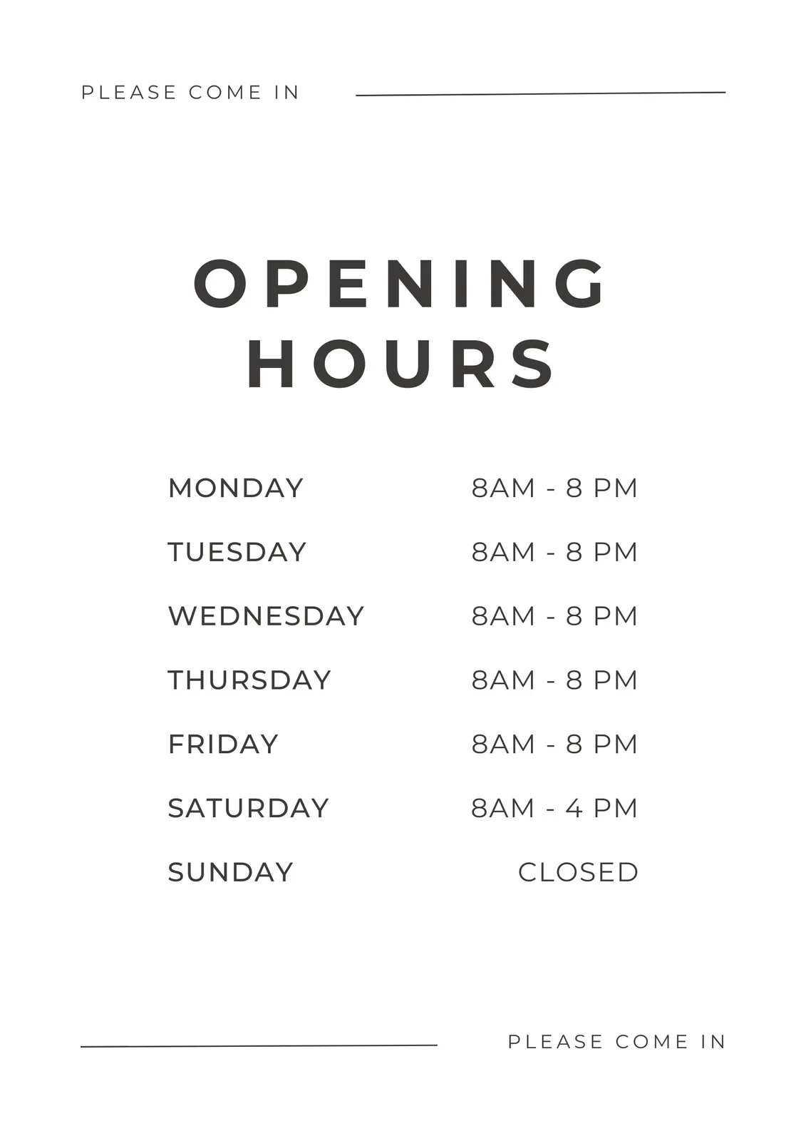 Free And Customizable Opening Hour Templates Canva