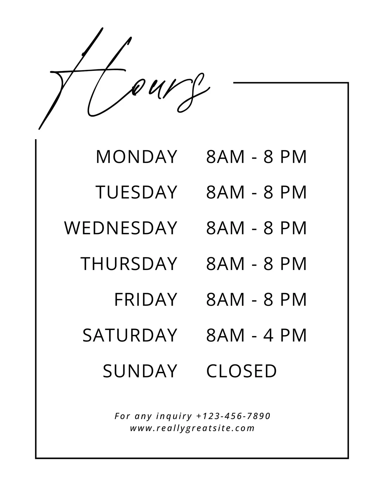 Free And Customizable Opening Hour Templates Canva