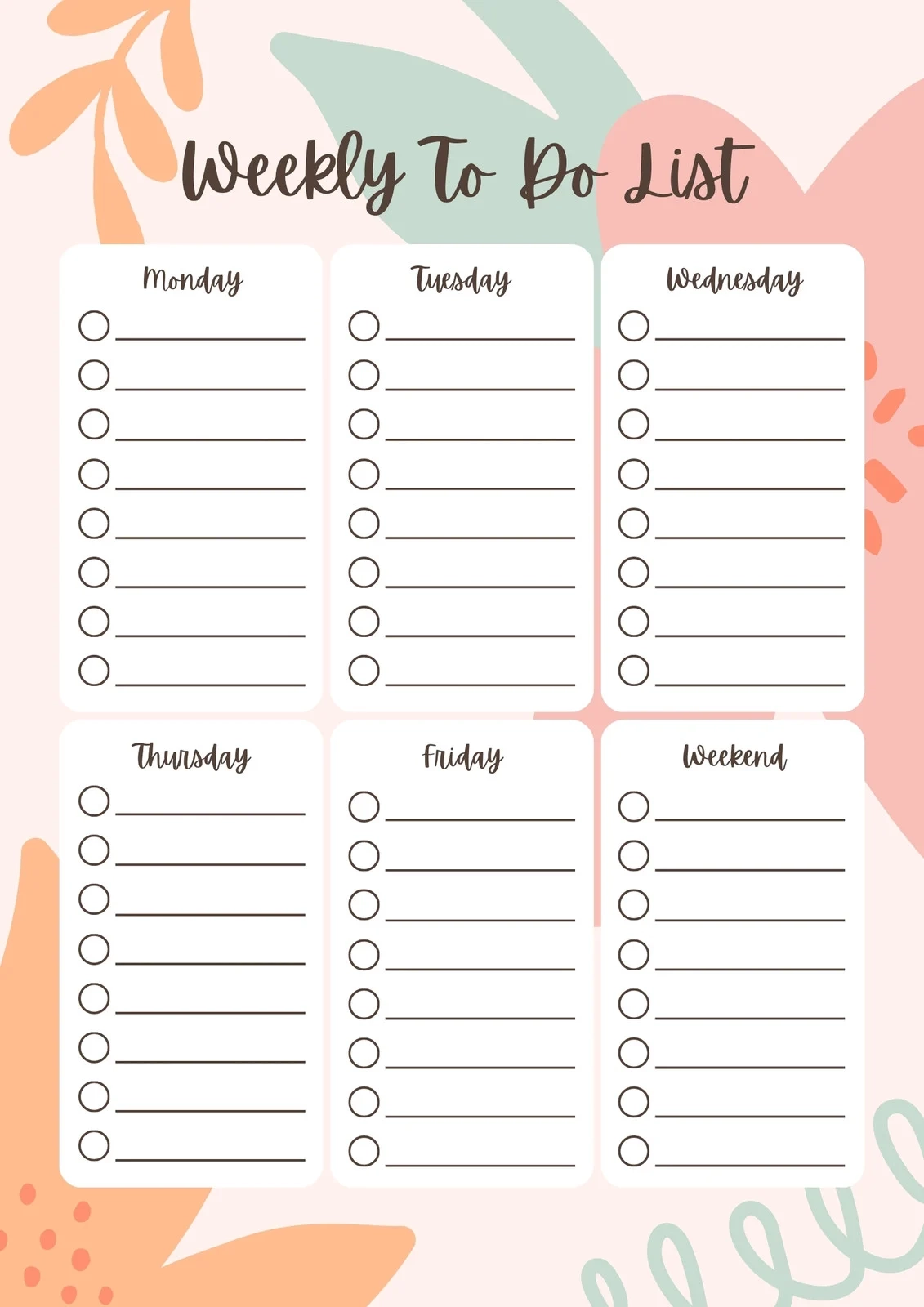 Free And Customizable To do List Templates Canva