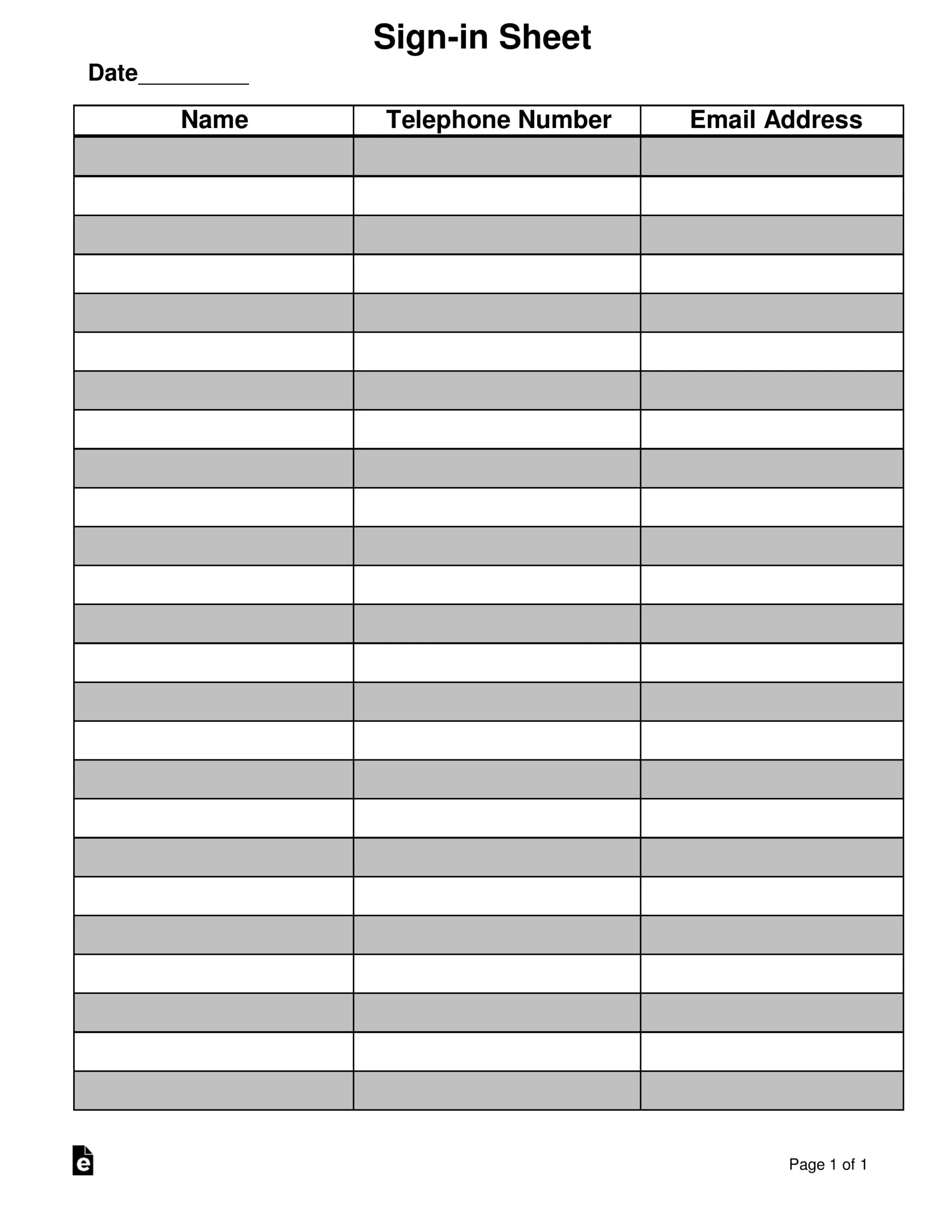 sign in sheet printable