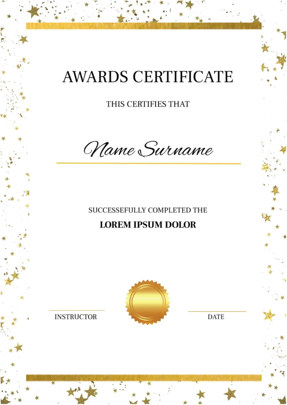 Free Awards Certificate Template For Google Docs