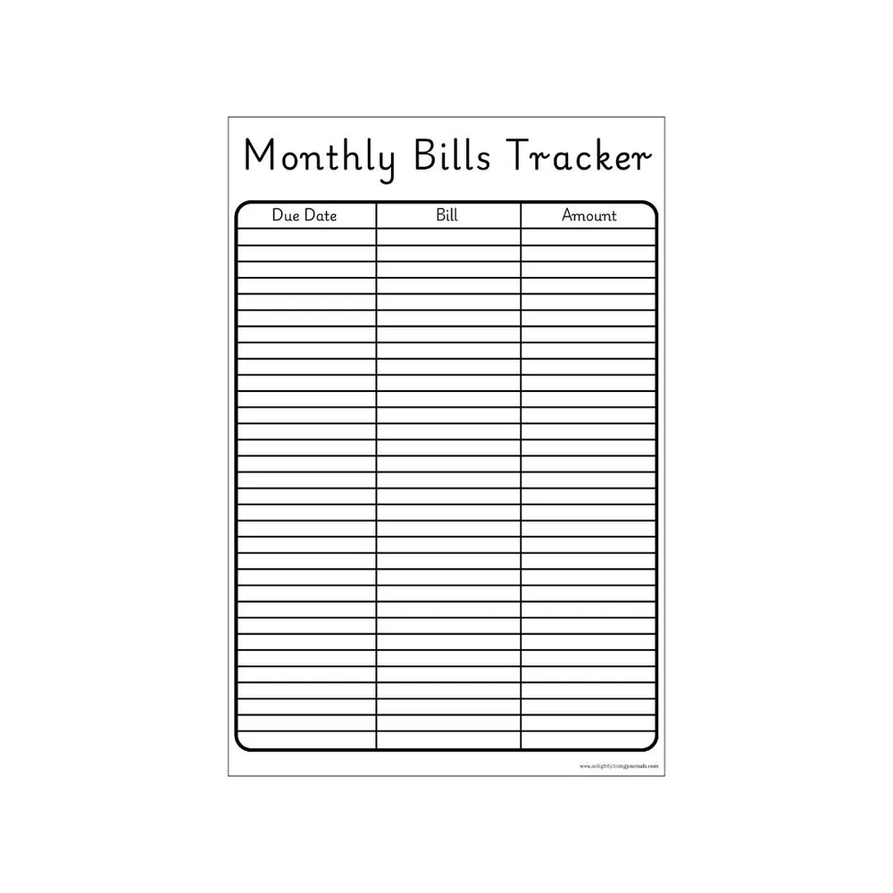 Free Bill Tracker Printable Free Bullet Journal Printables