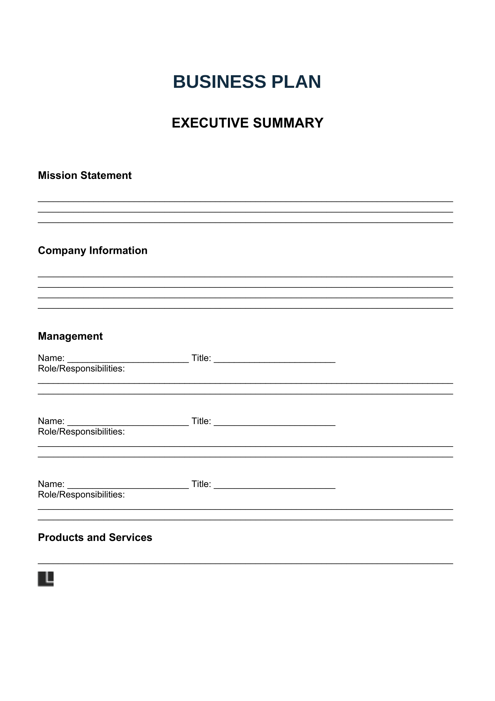 Free Business Plan Templates PDF Word Fill Online