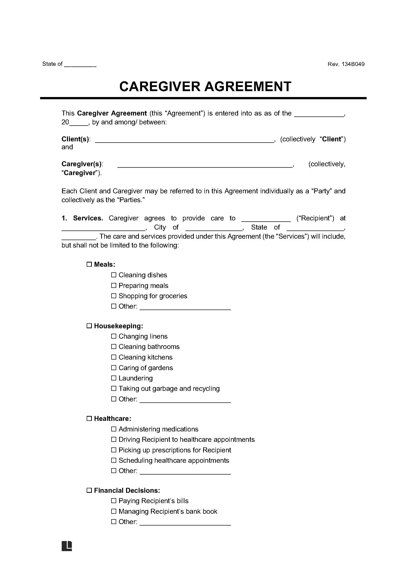 free printable caregiver forms pdf