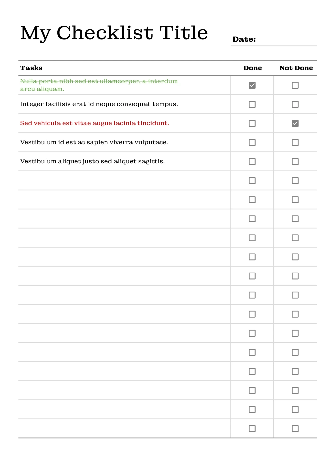 google docs checklist template