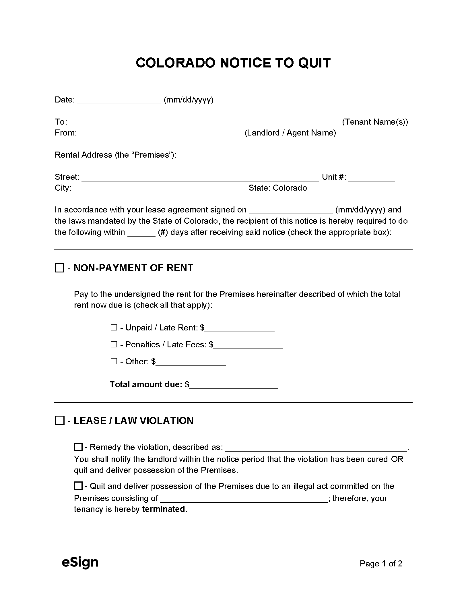 printable eviction notice form