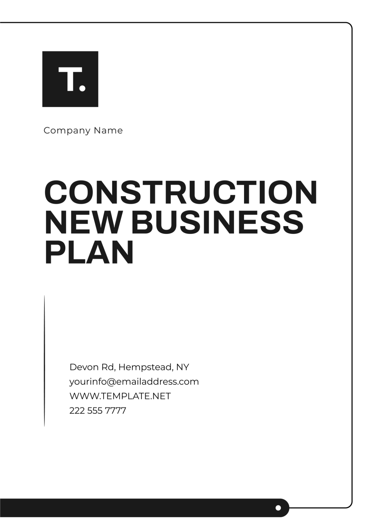 Free Construction New Business Plan Template To Edit Online