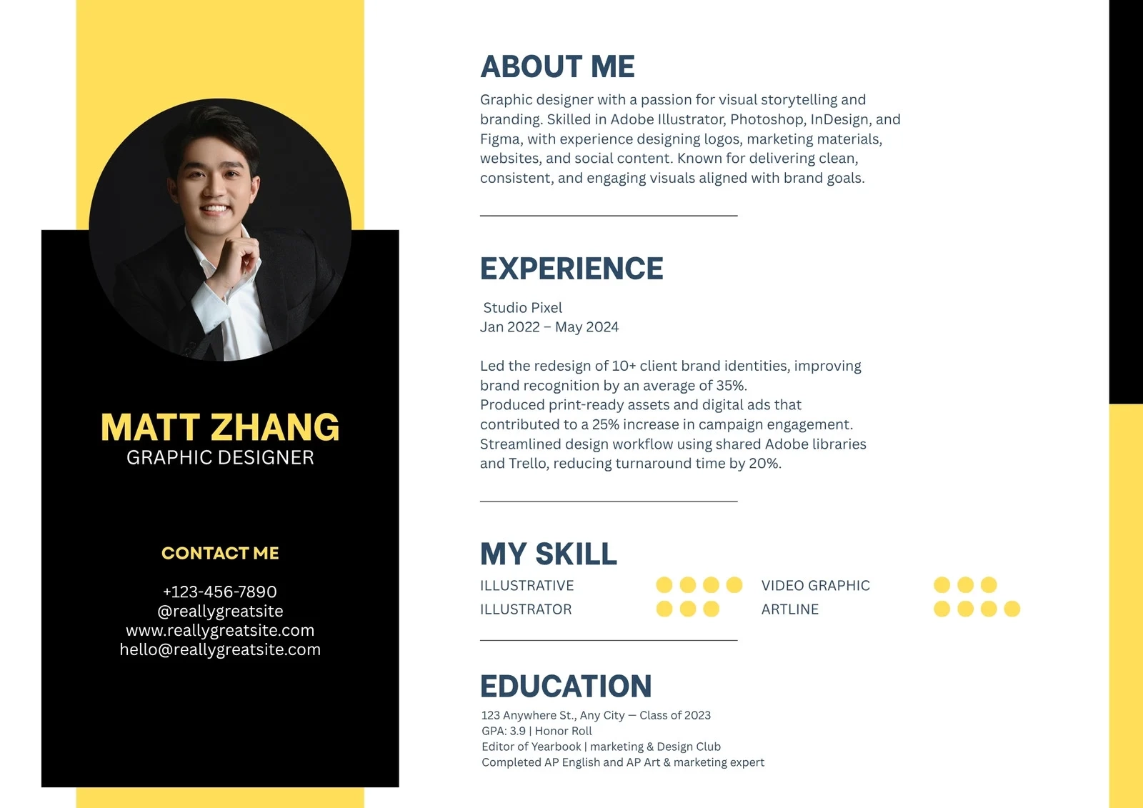 resume of graphic artist