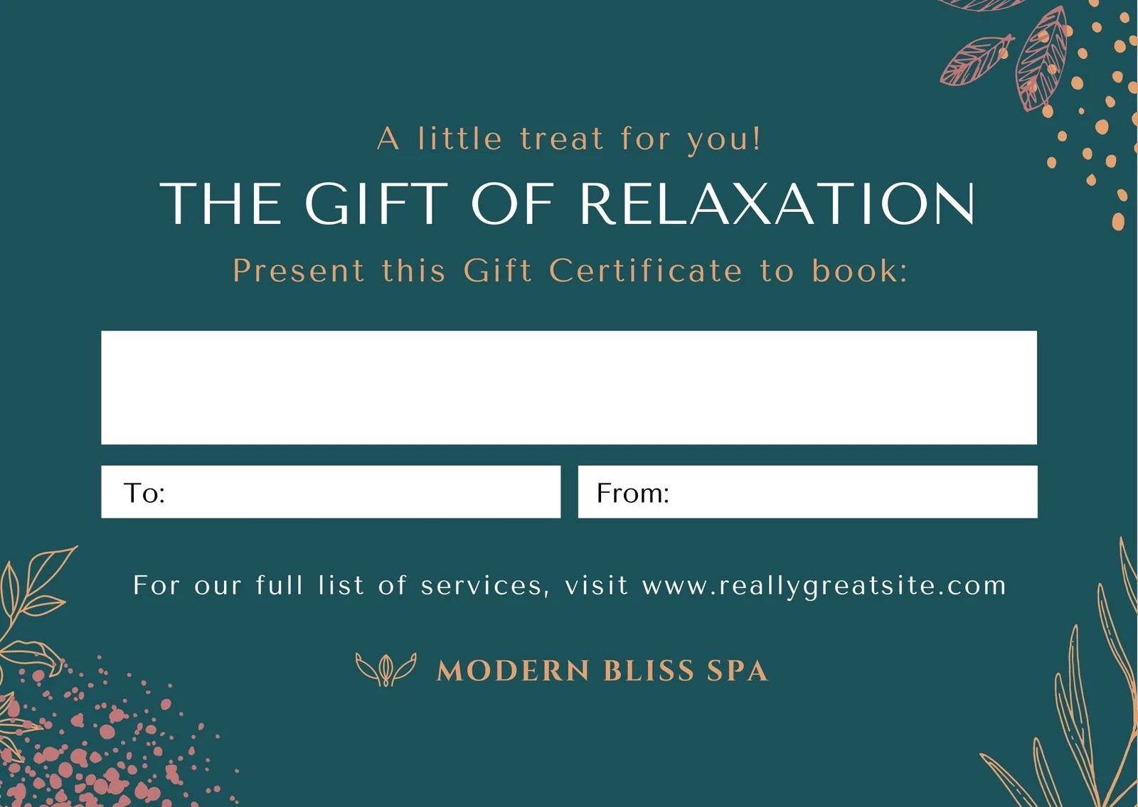 Free Custom Printable Massage Gift Certificate Templates Canva