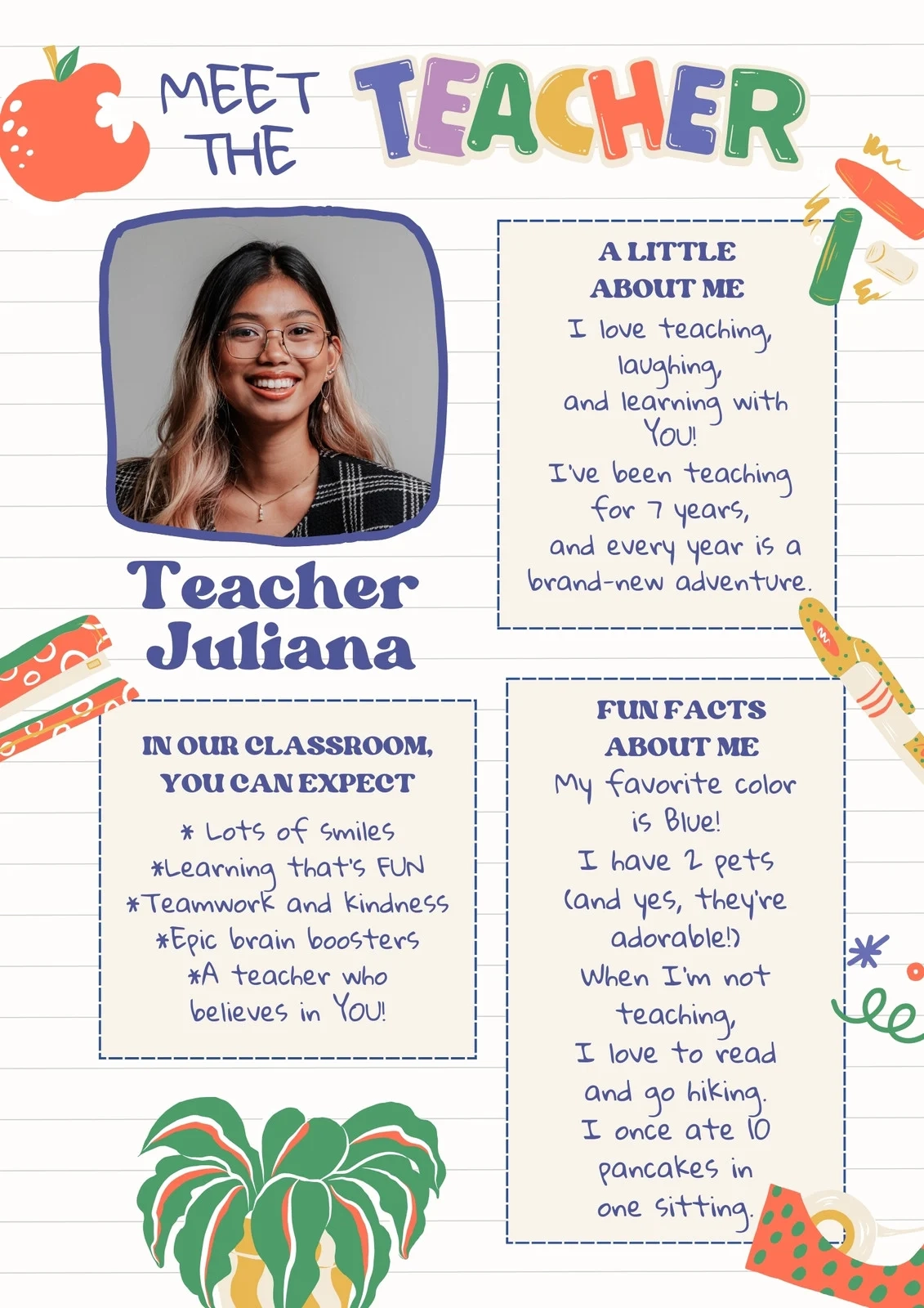 Free Custom Printable Meet The Student teacher Templates Canva