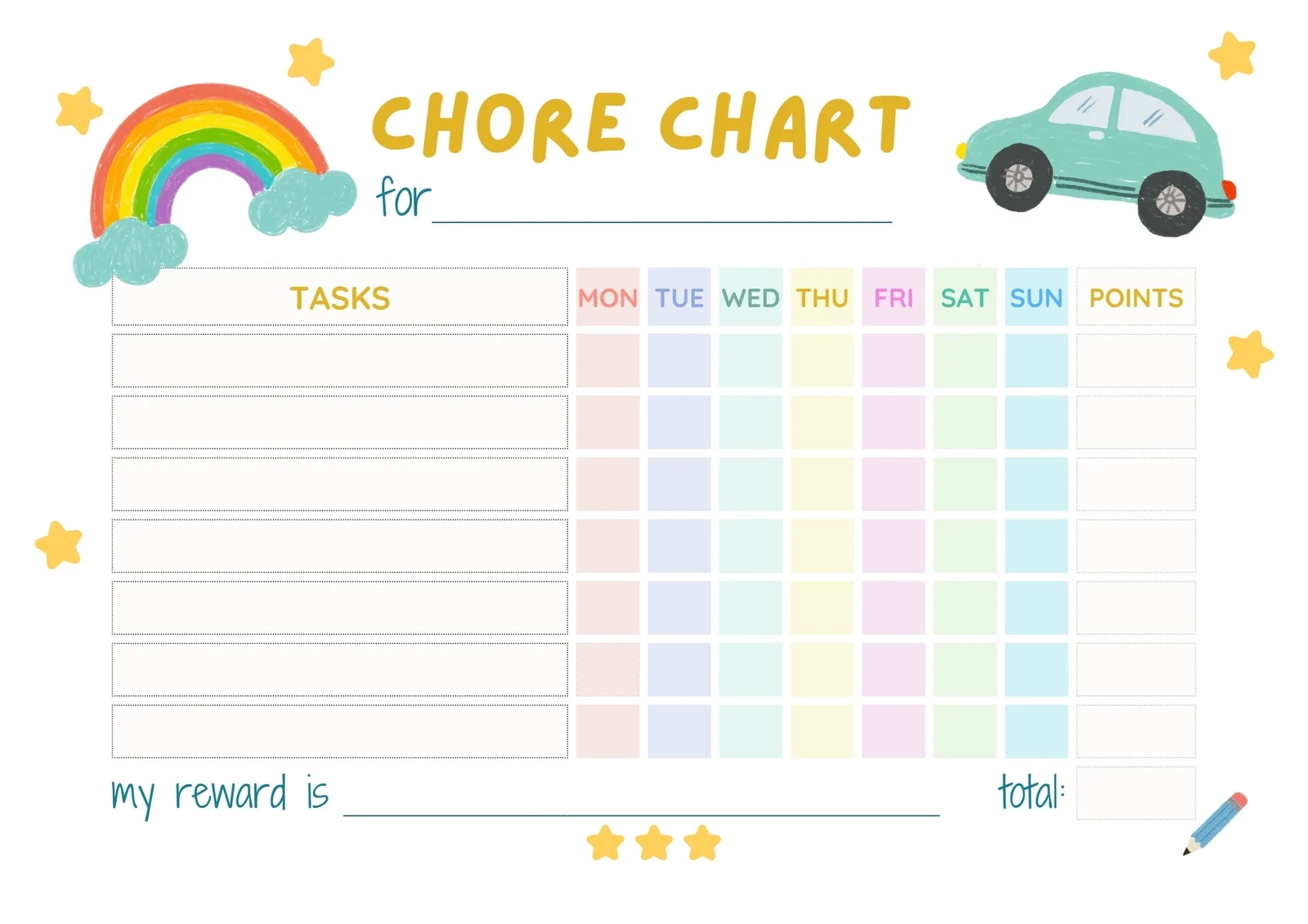 chore chart template free