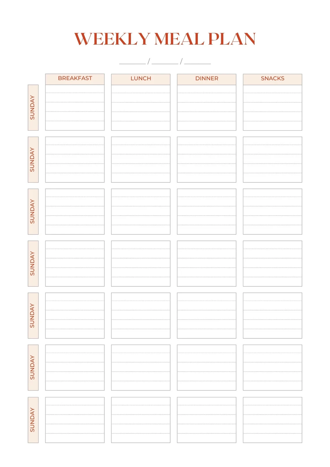Free Customizable Meal Planner Menu Templates Canva
