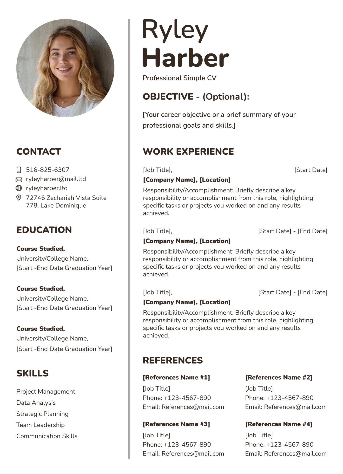 Free CV Google Docs Templates Gdoc io