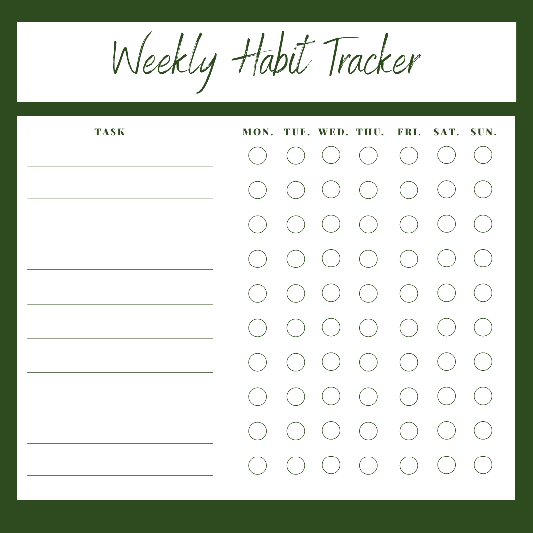 Free Digital Weekly Habit Trackers 8 Designs Self Care Sunday Love