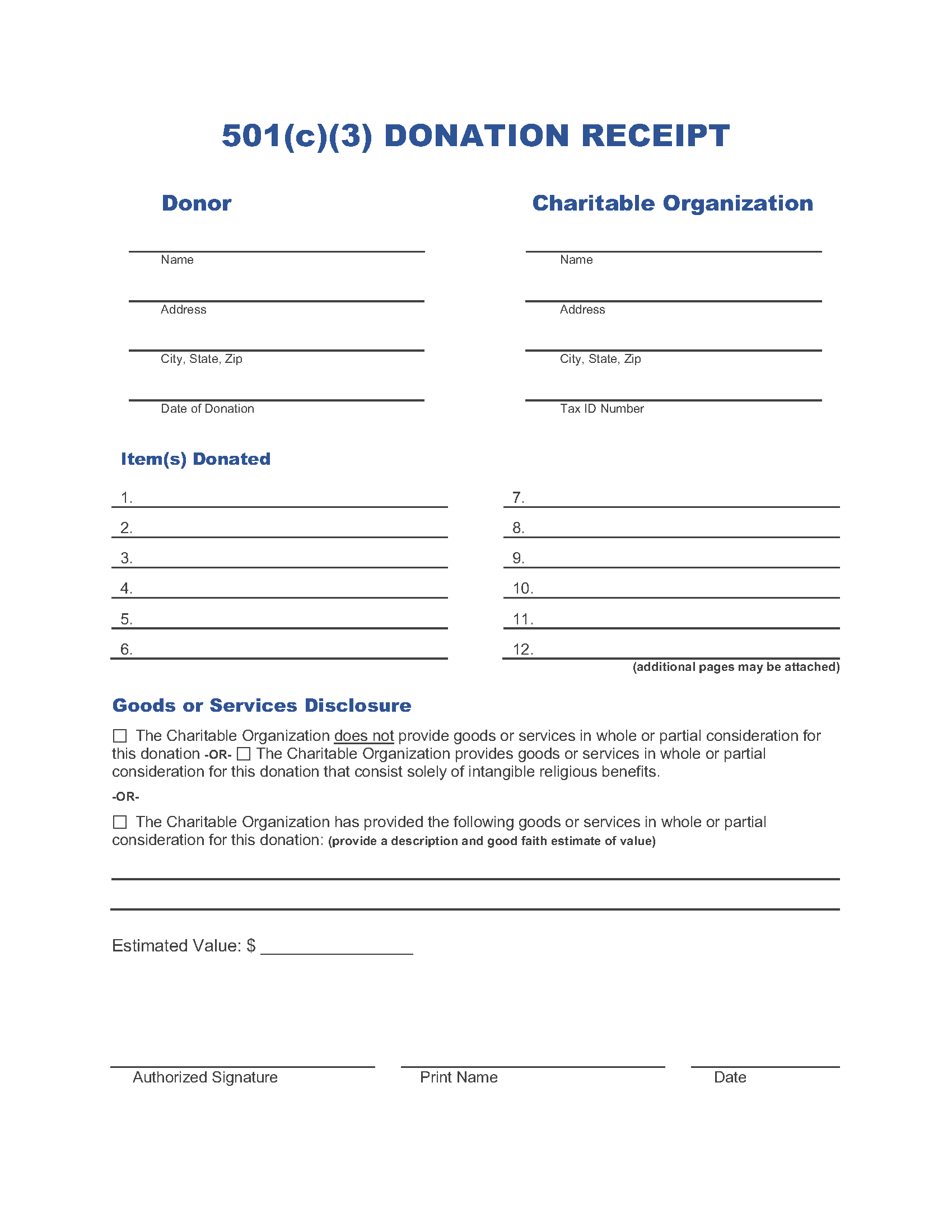 Free Donation Receipt Template PDF Word XLS Invoice Maker