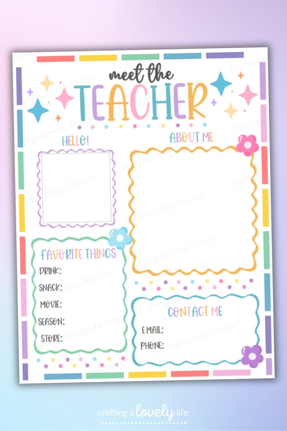 Free Editable Meet The Teacher Printable