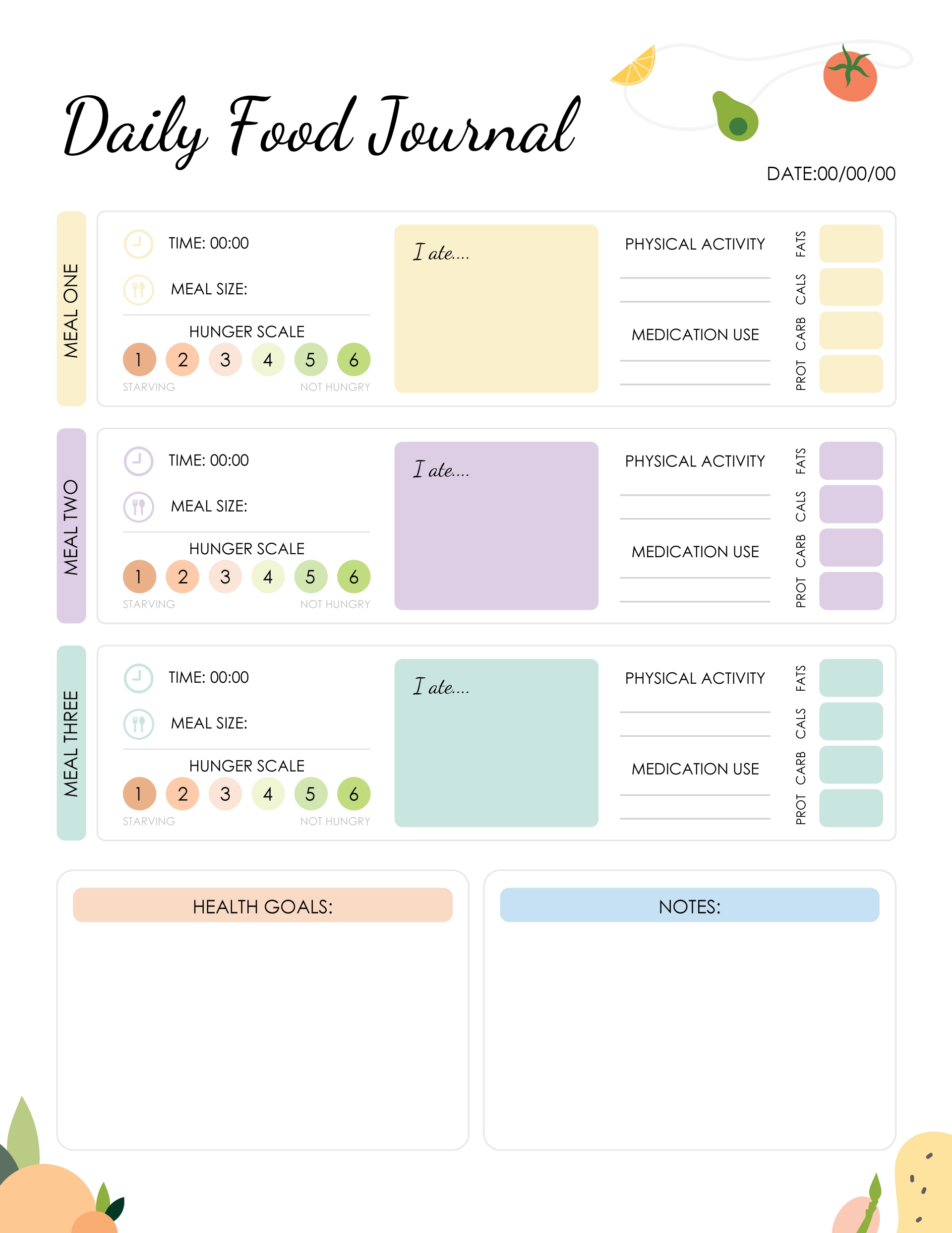 Free Food Diary Templates Daily Weekly Logs WordLayouts