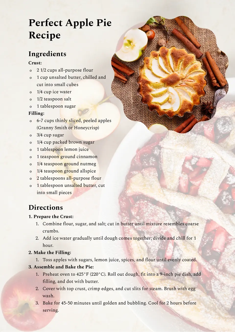 Free Food Recipe Template For Google Docs