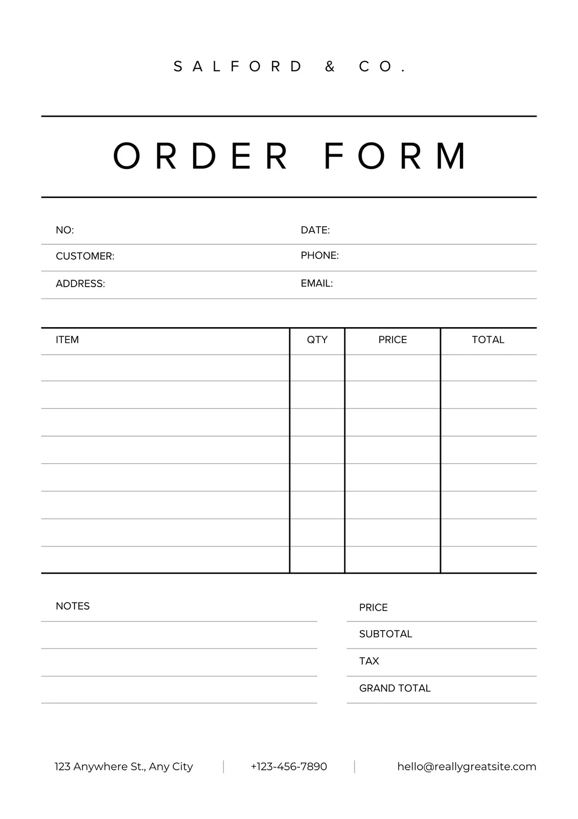 printable as is form