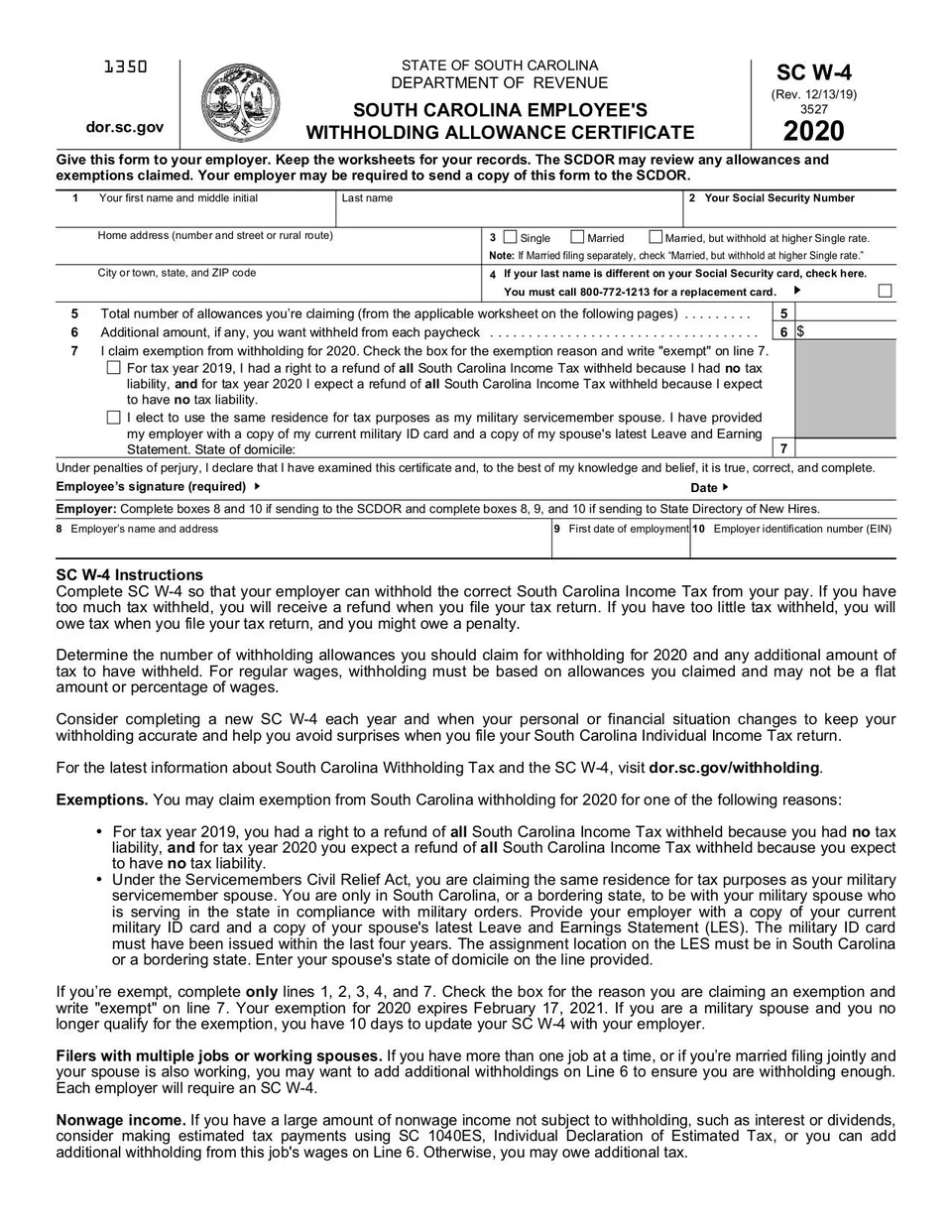w4 printable form