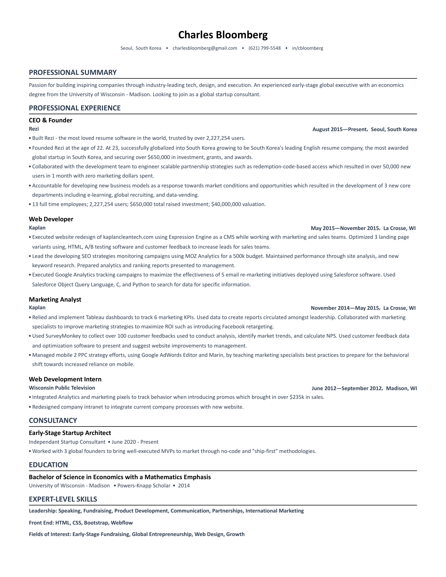 google docs ats resume template