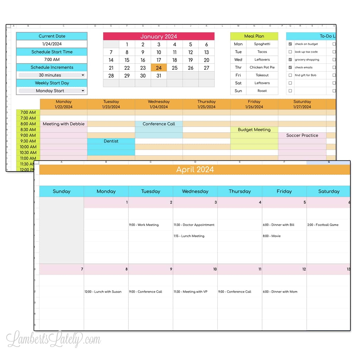 Free Google Sheets Weekly Schedule Template Calendars LL Home