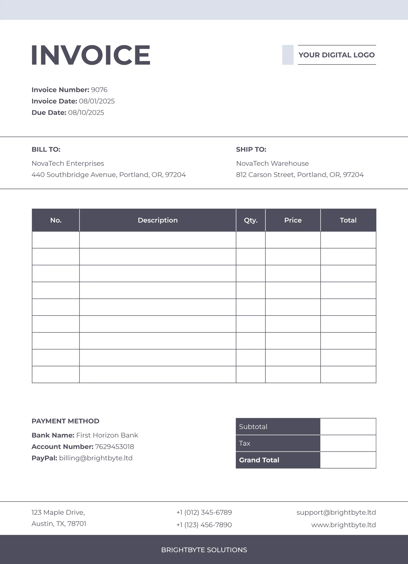 Free Invoice Google Docs Templates Gdoc io