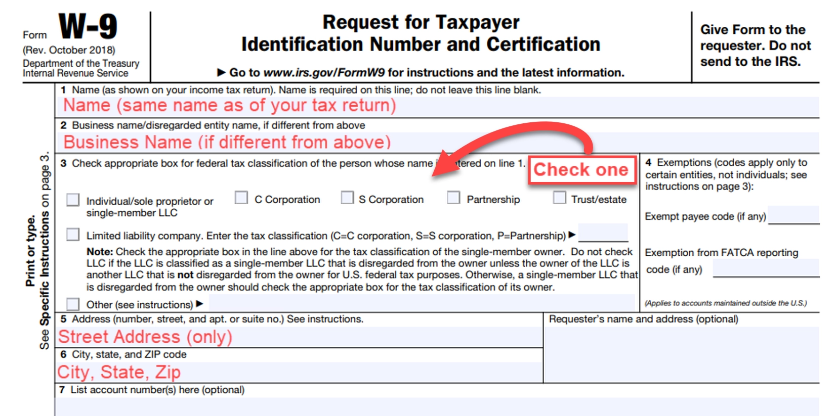 Free IRS Form W9 2025 2026 PDF EForms