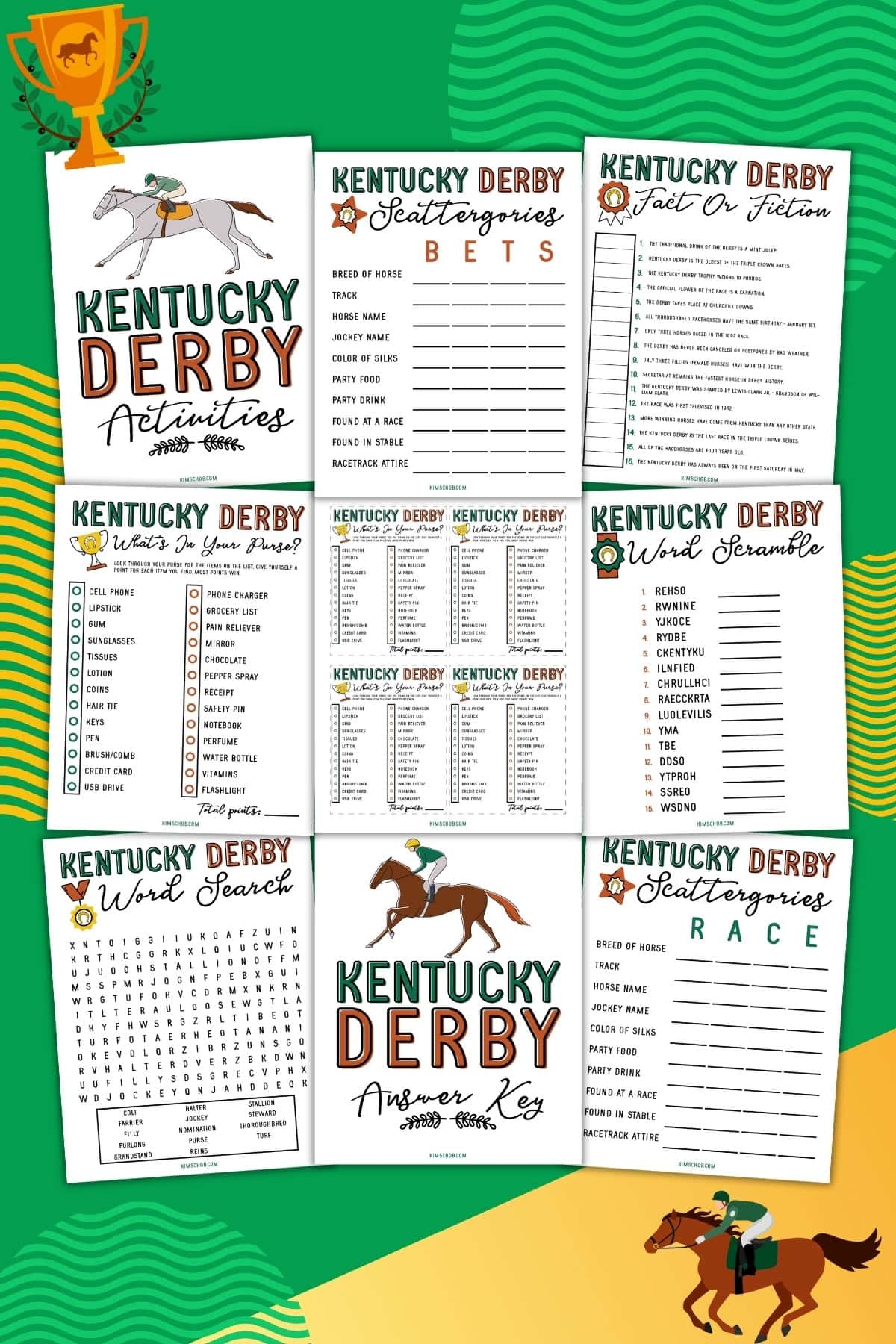 Free Kentucky Derby Printable Games Kim Schob