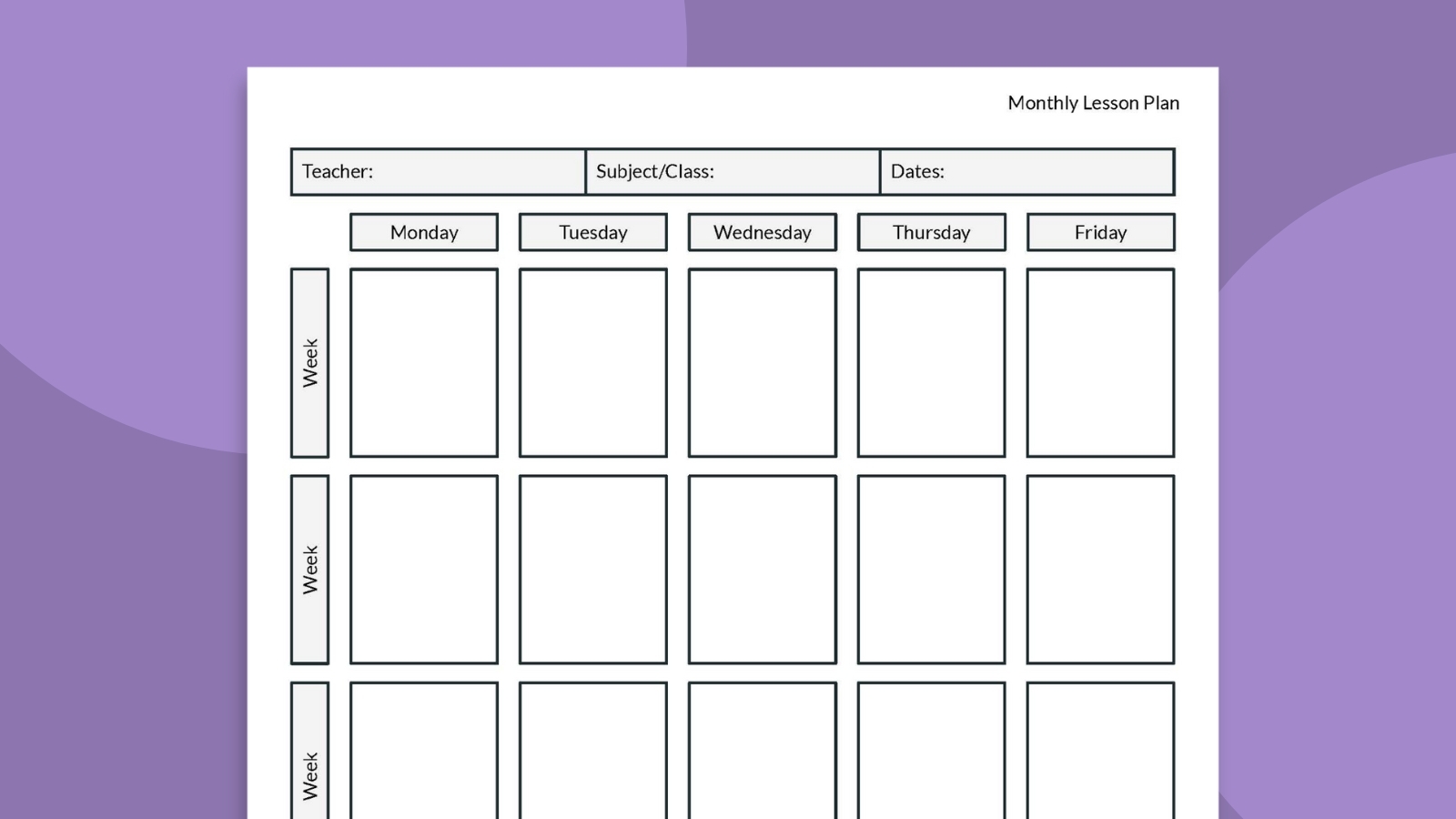 free lesson plan templates