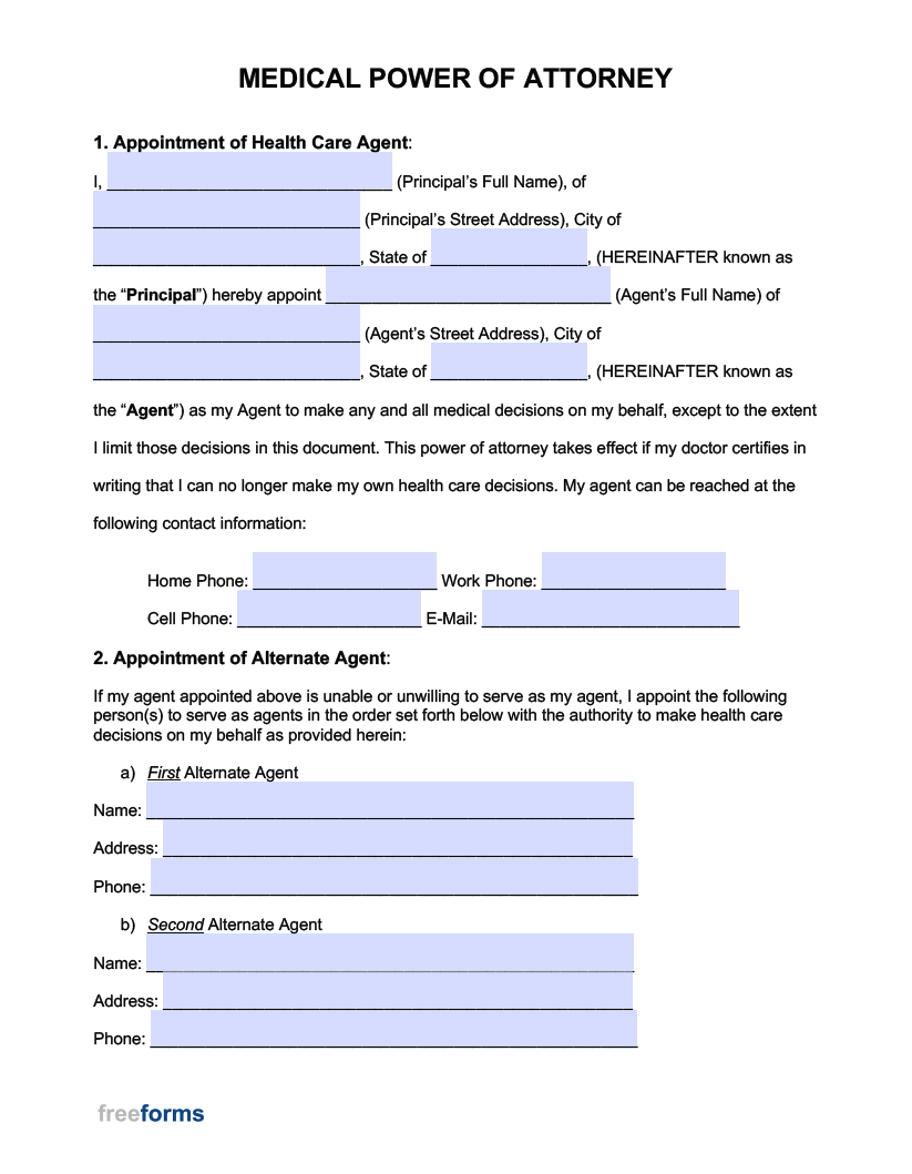 free printable poa form