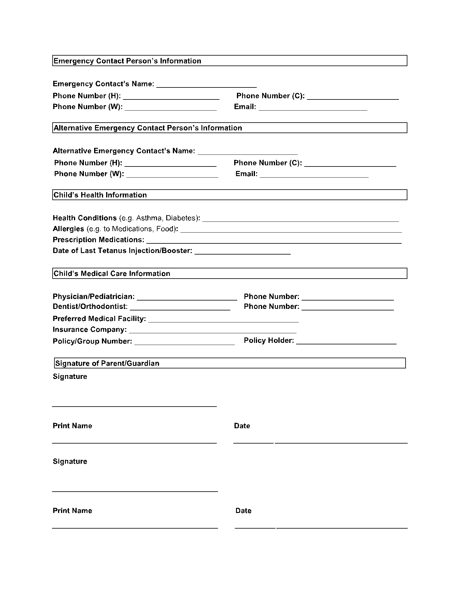 Free Minor Child Medical Consent Form Template CocoSign
