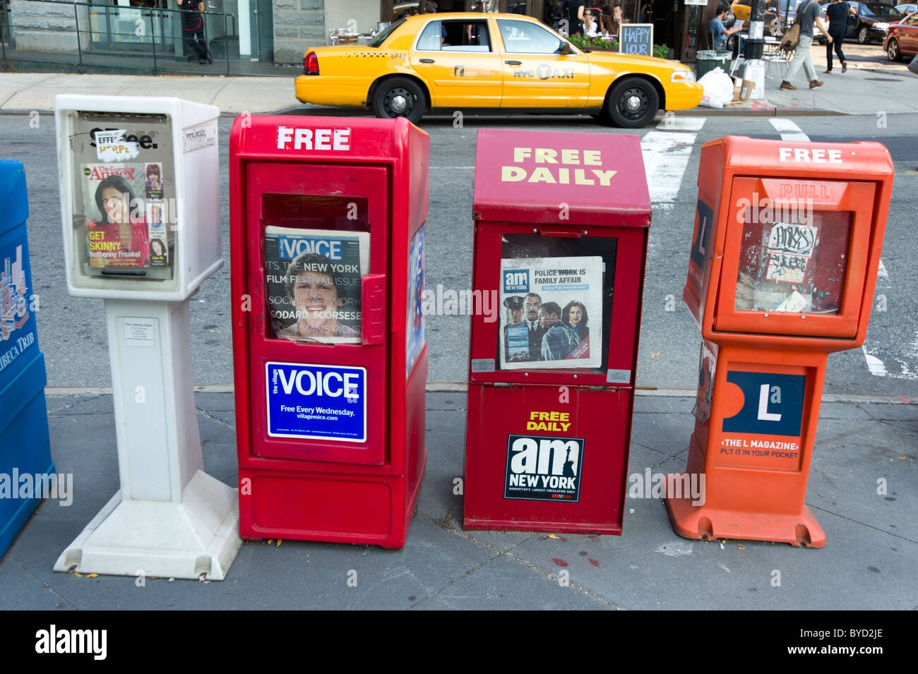 Free Newspaper Boxes On The Street New York City USA Stock Photo Alamy
