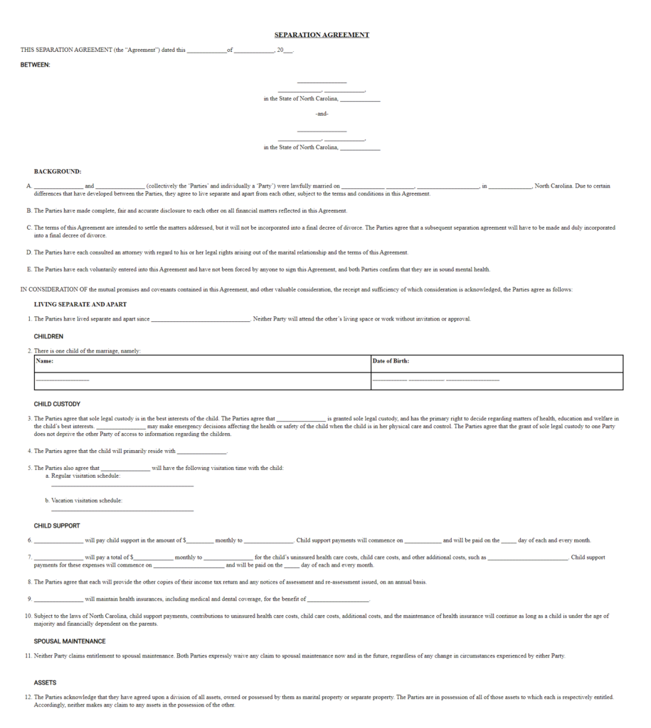 printable nc divorce forms pdf