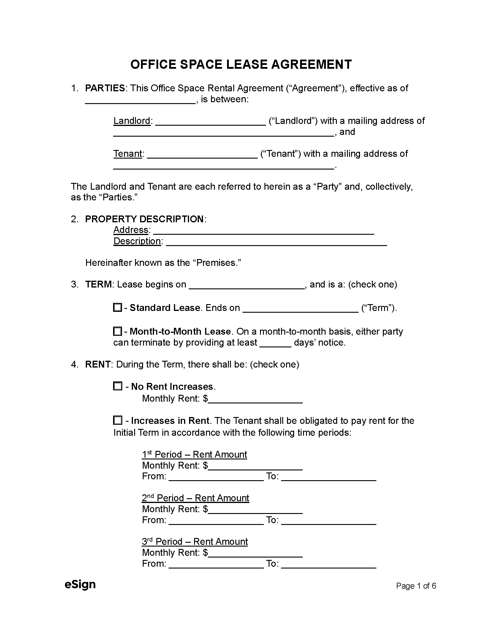 printable lease agreement forms