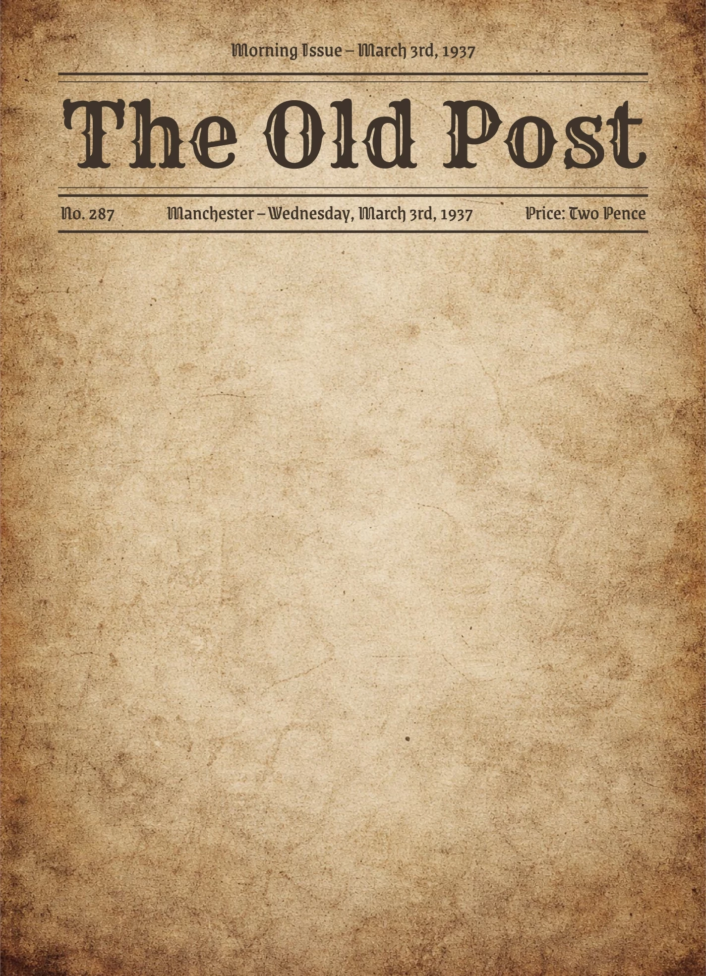 Free Old Newspaper Google Docs Templates Gdoc io